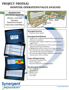 Project Profile: Hospital Operations Value Analysis